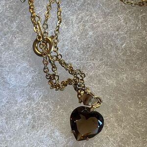 SMOKEY TOPAZ HEART NECKLACE